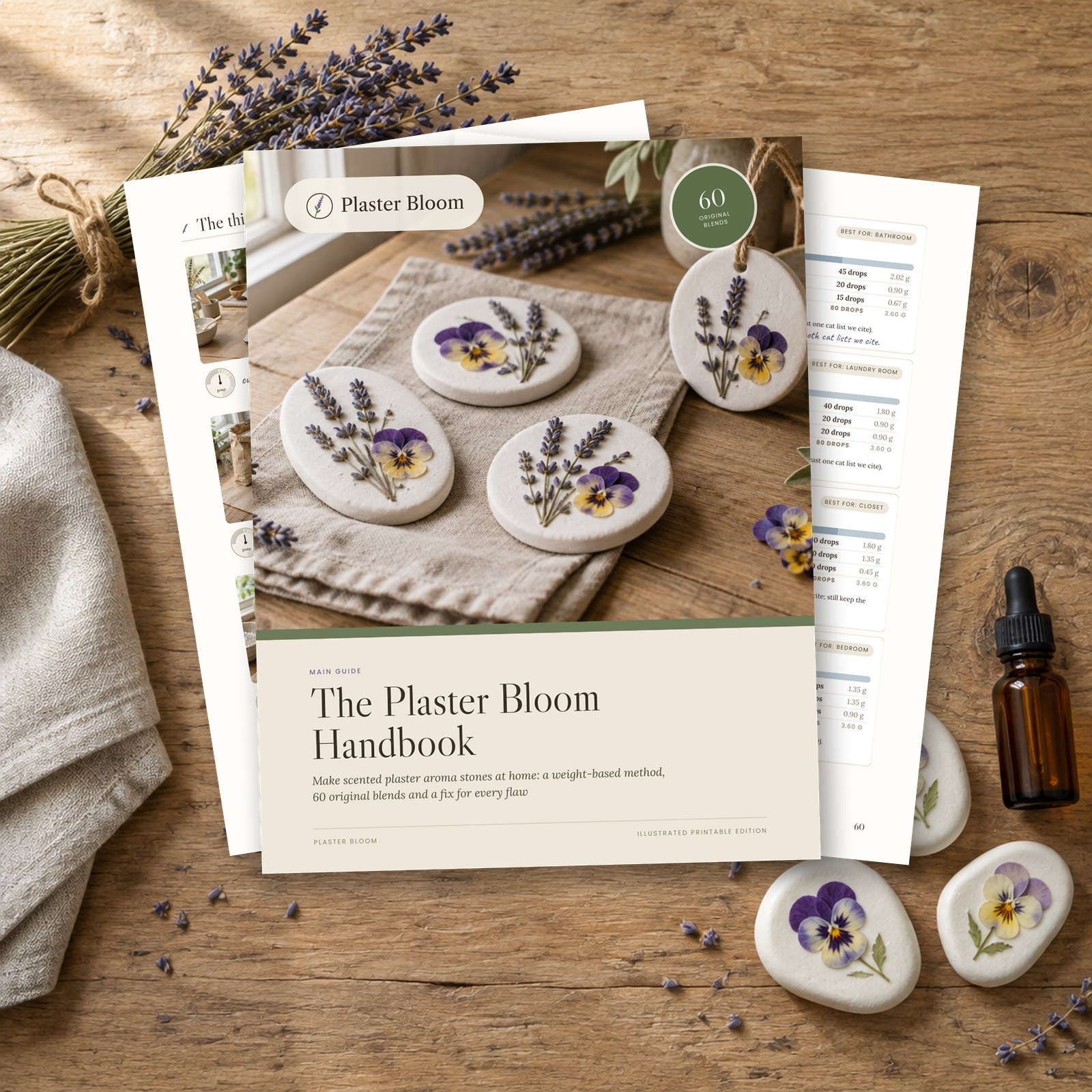 The Plaster Bloom Handbook, illustrated edition, cover and inside pages